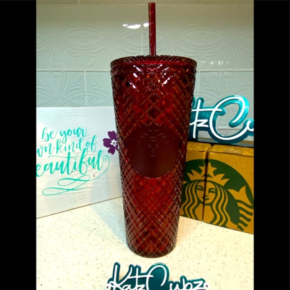 Starbucks Accessories - **LAST ONE** Indonesia Starbucks 2021 DEEP Red Jeweled Holiday Tumbler